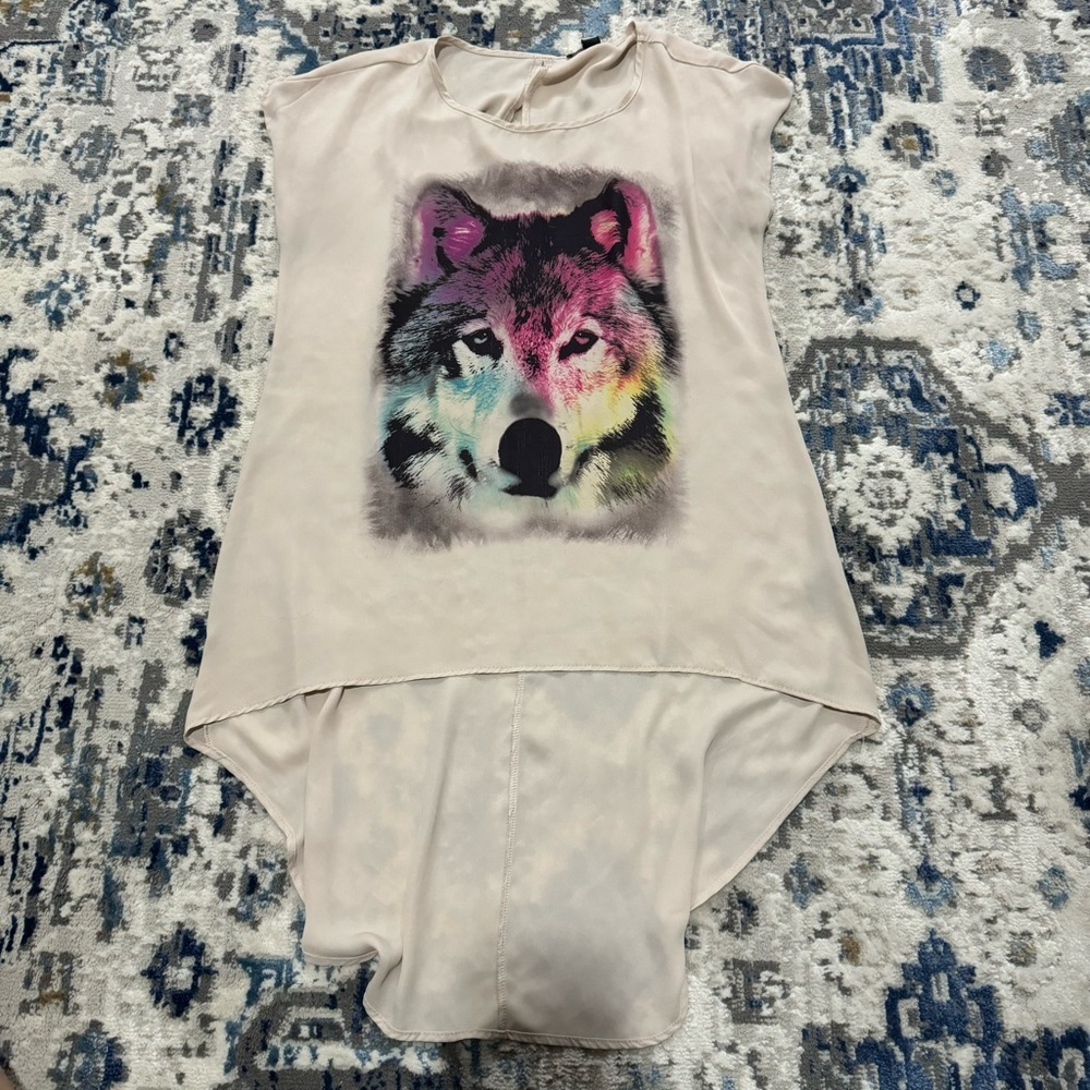 H&M colorful wolf Shirt